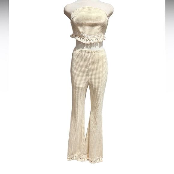 SALANT Women's Two-Piece Suit - Solid Tube Top & Pants Set Size Small - Picture 2 of 8